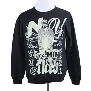 Nas The State of Mind Tour 2022 Black Graphic Print Sweatshirt Pullover Crew M